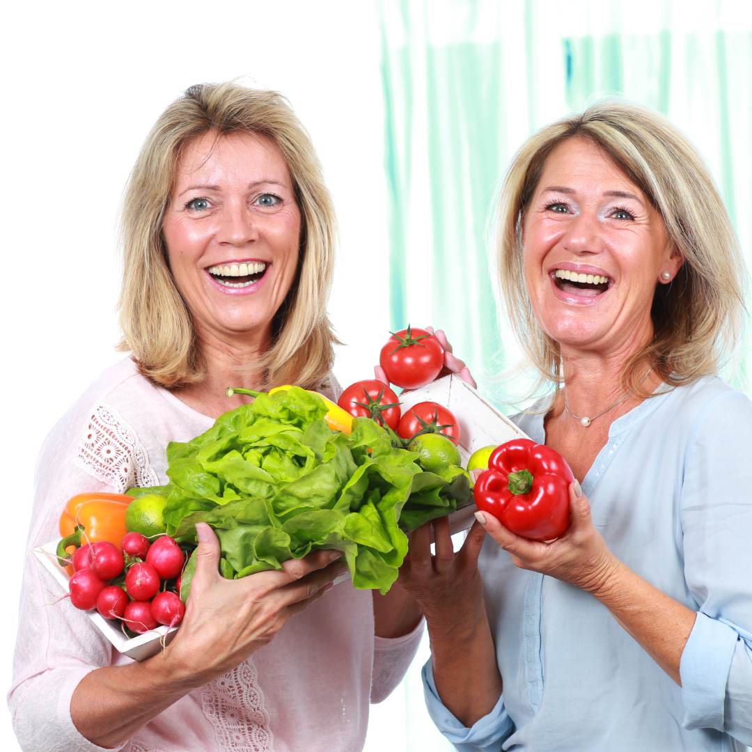 women with vegetables
