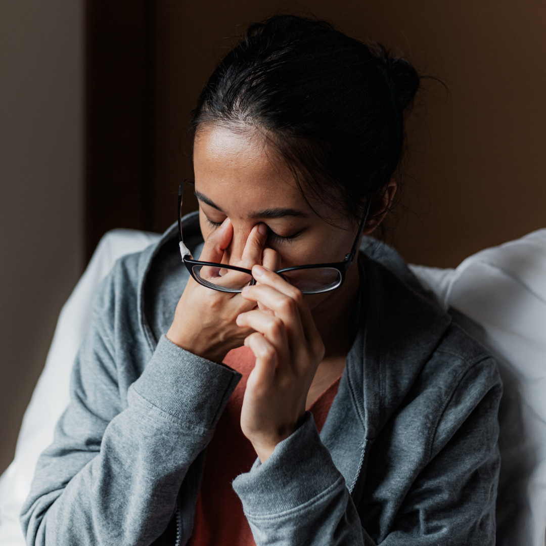 exhausted woman