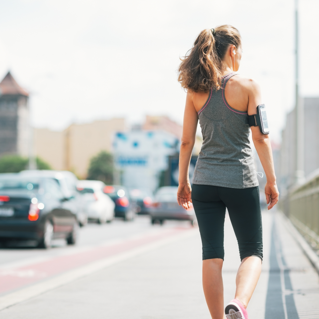 woman walking in the city