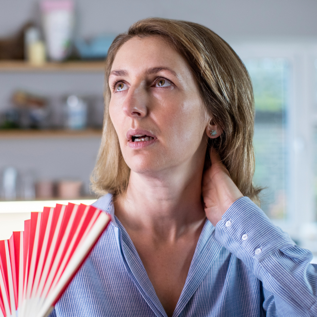 woman with fan